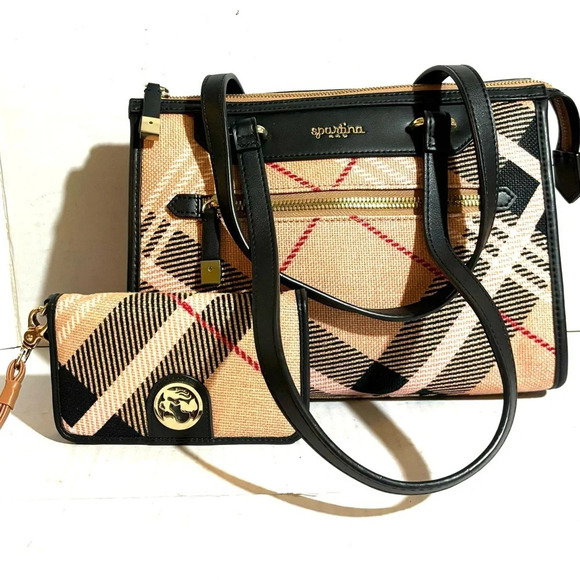 Spartina 449 Bella telfair pink plaid satchel handbag - Picture 1 of 13